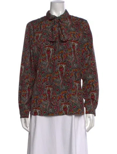 Pre-owned Dior Vintage Paisley Print Blouse In Multicolor