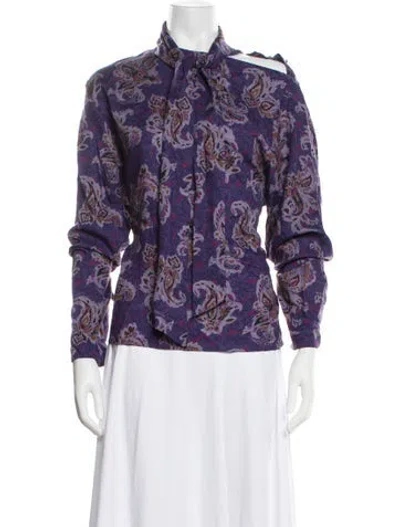 Pre-owned Dior Vintage Paisley Print Blouse In Purple