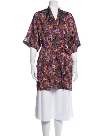 Pre-owned Dior Vintage Paisley Print Robe In Pink