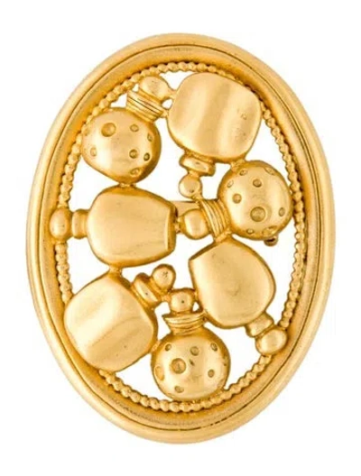 Pre-owned Dior Vintage Parfums Oval Pin Brooch In Multi