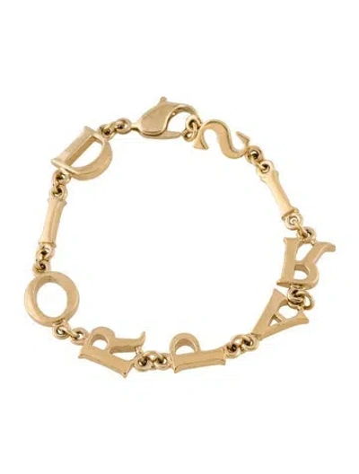 Pre-owned Dior Vintage Paris Logo Link Bracelet, 7.25" In Multi
