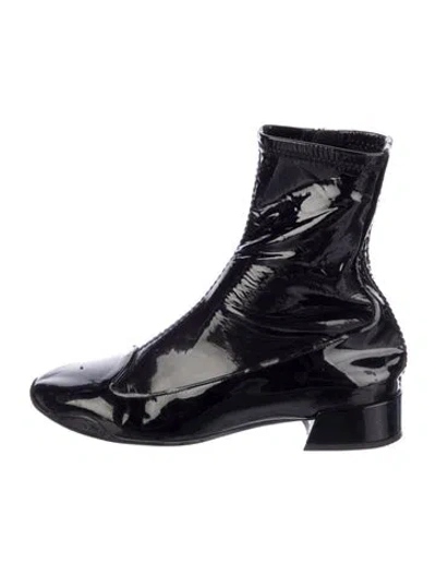 Pre-owned Dior Vintage Patent Leather Sock Boots In Black