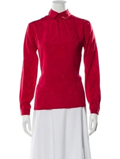 Pre-owned Dior Vintage Patterned Blouse In Red
