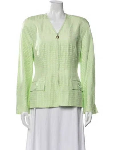 Pre-owned Dior Vintage Patterned Jacket In Green