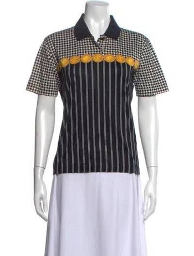 Pre-owned Dior Vintage Patterned Polo In Black