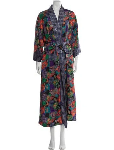 Pre-owned Dior Vintage Patterned Robe In Purple