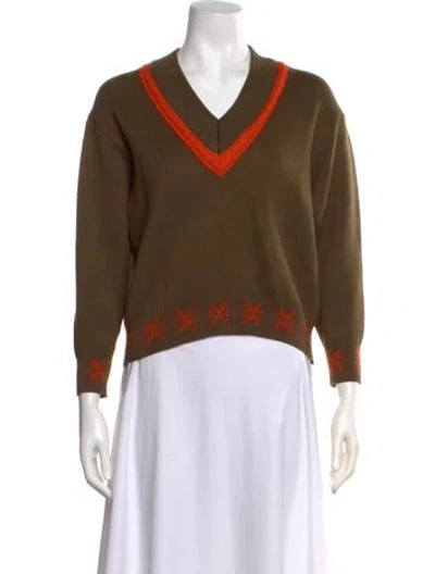 Pre-owned Dior Vintage Patterned Sweater In Green