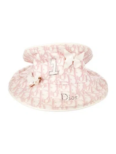 Pre-owned Dior Vintage Pink And White Issimo Hat