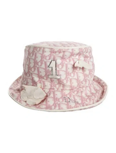 Pre-owned Dior Vintage Pink And White Issimo Hat In Neutrals