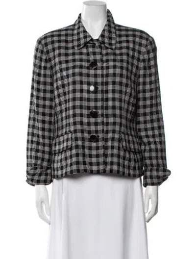 Pre-owned Dior Vintage Plaid Print Blazer In Black