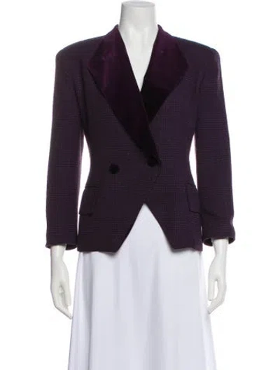 Pre-owned Dior Vintage Plaid Print Blazer In Purple