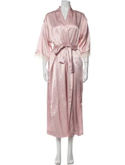 Pre-owned Dior Vintage Polka Dot Print Robe In Pink