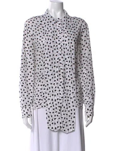 Pre-owned Dior Vintage Printed Blouse In White
