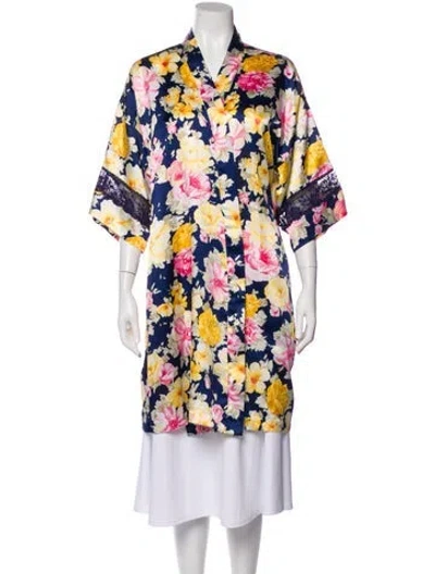 Pre-owned Dior Vintage Printed Robe In Blue