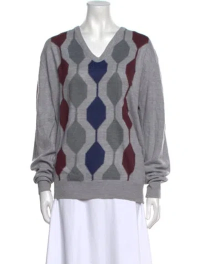 Pre-owned Dior Vintage Printed Sweater In Gray