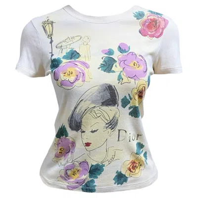 Pre-owned Dior Vintage Rare - Christian  & John Galliano 2005 Floral Tank Top In Gray