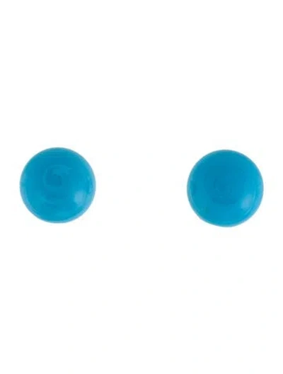 Pre-owned Dior Vintage Resin Clip-on Earrings In Blue