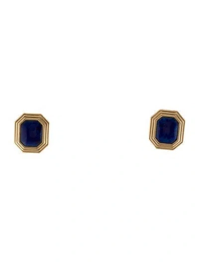 Pre-owned Dior Vintage Resin Clip-on Earrings In Blue
