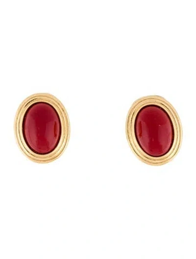 Pre-owned Dior Vintage Resin Clip-on Earrings In Multi