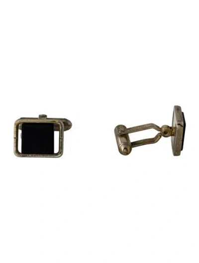 Pre-owned Dior Vintage Resin Cufflinks In Black