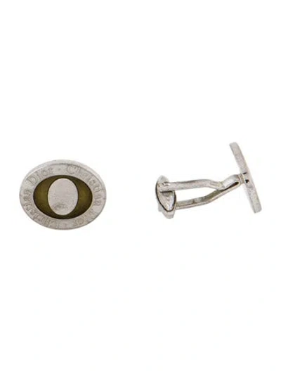 Pre-owned Dior Vintage Resin Cufflinks In Green