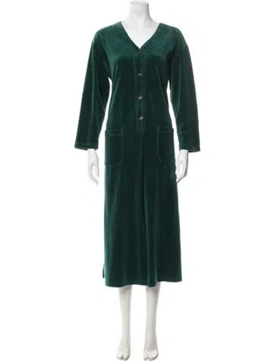 Pre-owned Dior Vintage Robe In Green