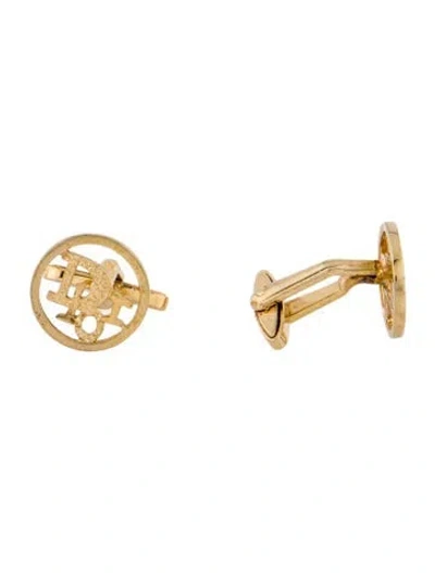 Pre-owned Dior Vintage Round Logo Cufflinks In Multi