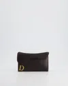 DIOR VINTAGE SADDLE WALLET IN OSTRICH LEATHER WITH GOLD HARDWARE