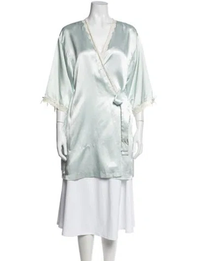 Pre-owned Dior Vintage Satin Robe In Green