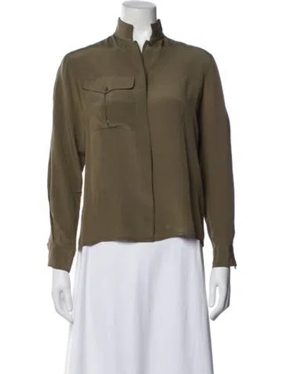 Pre-owned Dior Vintage Silk Blouse In Green