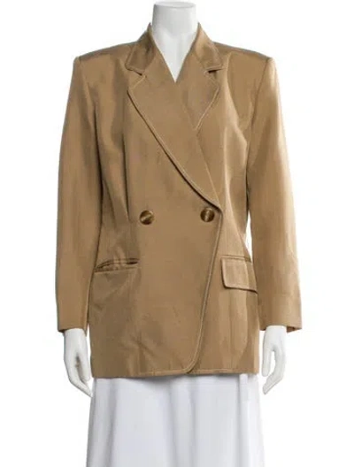 Pre-owned Dior Vintage Silk Peacoat In Brown