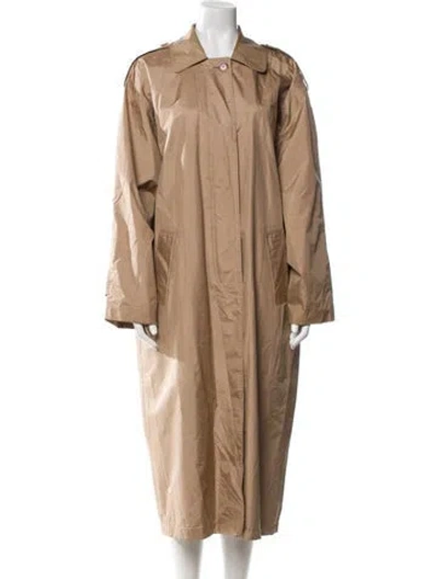 Pre-owned Dior Vintage Silk Trench Coat In Neutral