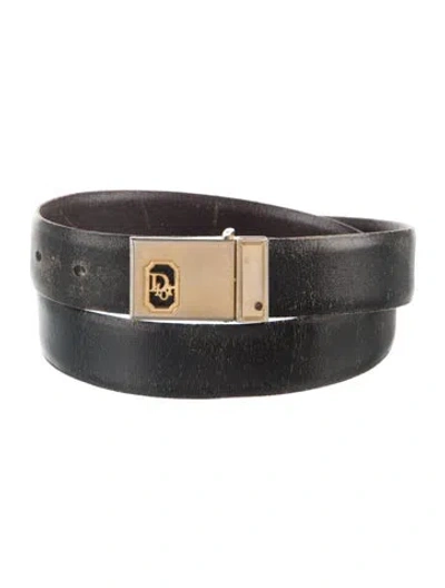 Pre-owned Dior Vintage Skinny Belt In Black