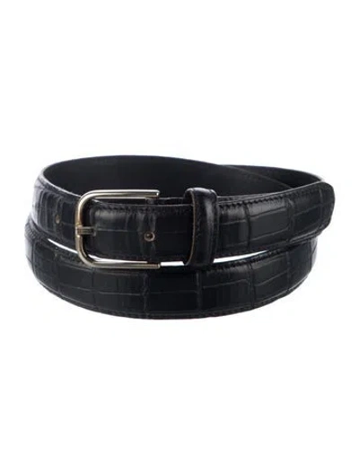 Pre-owned Dior Vintage Skinny Belt In Black