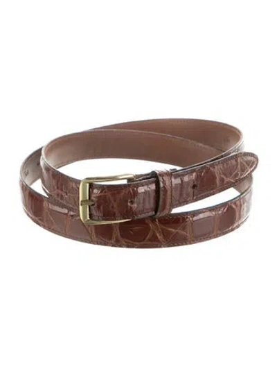 Pre-owned Dior Vintage Skinny Belt In Brown