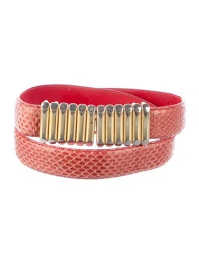 Pre-owned Dior Vintage Skinny Belt Kit In Red