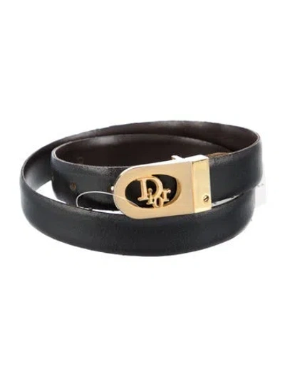 Pre-owned Dior Vintage Skinny Waist Belt In Black