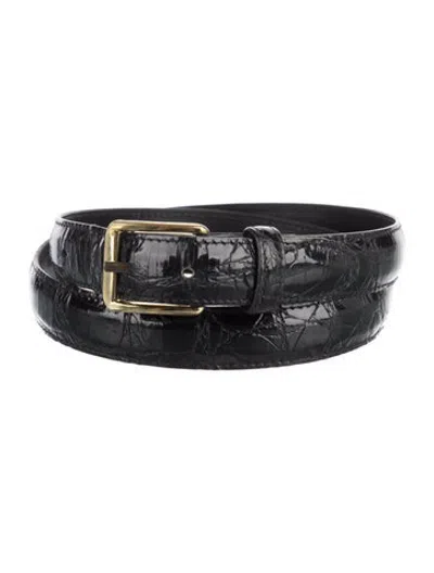 Pre-owned Dior Vintage Skinny Waist Belt In Black