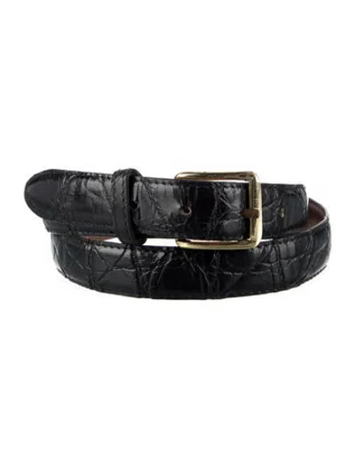 Pre-owned Dior Vintage Skinny Waist Belt In Black