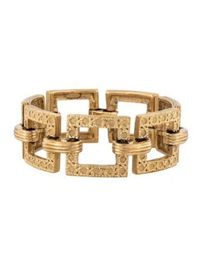 Pre-owned Dior Vintage Square Link Bracelet, 7" In Multicolor