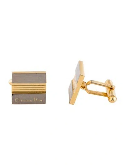 Pre-owned Dior Vintage Square Two-tone Cufflinks In Multi