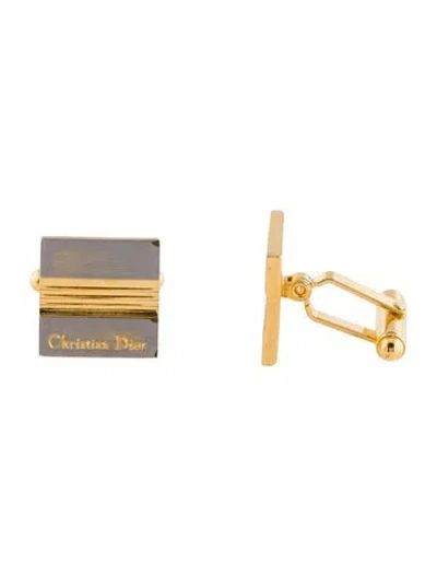 Pre-owned Dior Vintage Square Two-tone Cufflinks In Multi