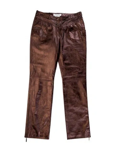 Pre-owned Dior Vintage Straight Leg Pants In Brown/metallic