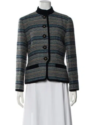 Pre-owned Dior Vintage Striped Evening Jacket In Blue