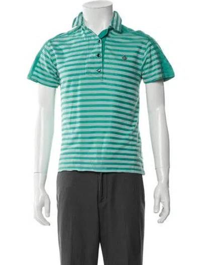 Pre-owned Dior Vintage Striped Polo Shirt In Blue