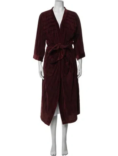 Pre-owned Dior Vintage Striped Robe In Burgundy
