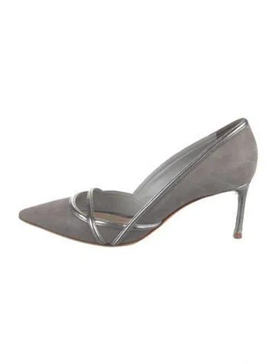 Pre-owned Dior Vintage Suede Pumps In Gray