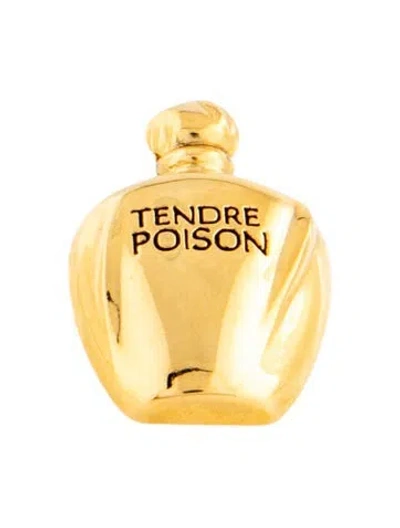 Pre-owned Dior Vintage 'tendre Poison' Perfume Bottle Pin Brooch In Multicolor