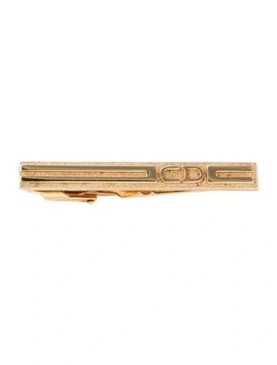 Pre-owned Dior Vintage Textured Cd Tie Clip In Multi