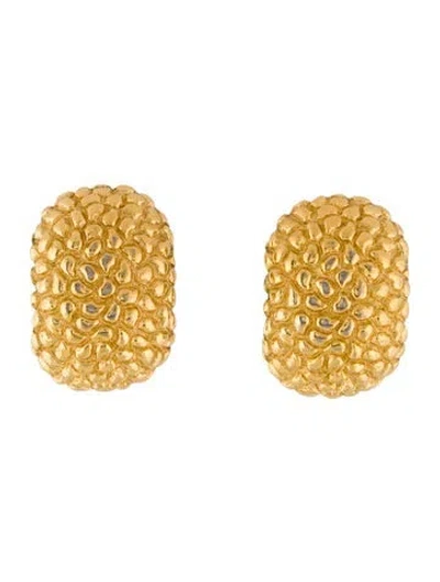 Pre-owned Dior Vintage Textured Clip-on Earrings In Multi